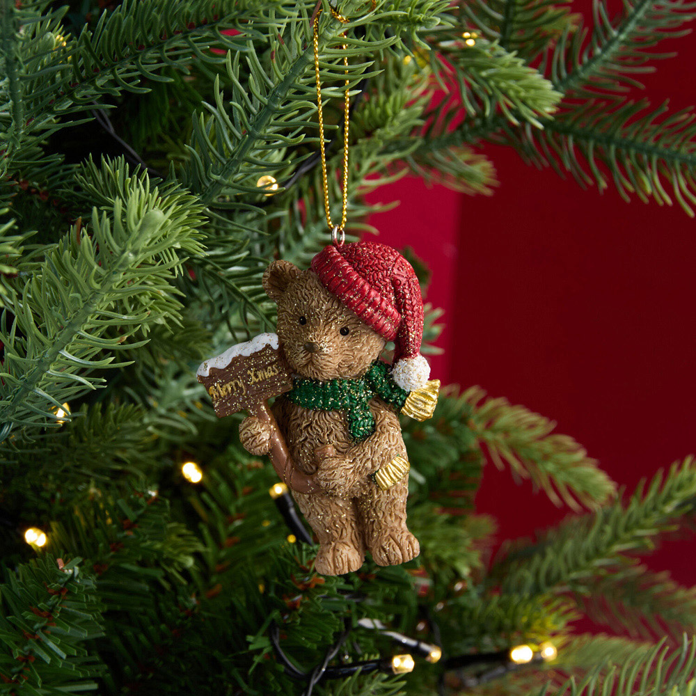 Traditional Festive Bear Hanging Decoration Image 6