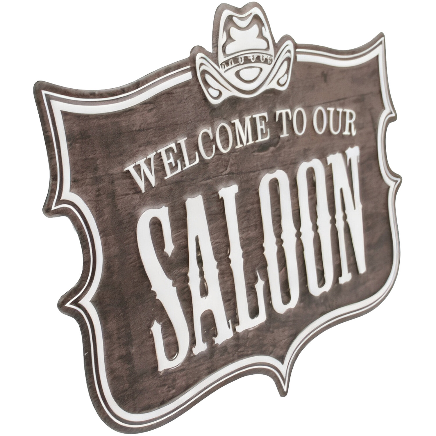 Saloon Metal Sign Brown Image 2