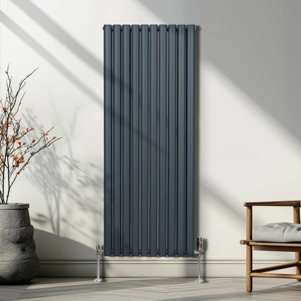 Monster Shop 6691BTU Anthracite Grey Oval Column Radiator 1600 x 600mm Image 2