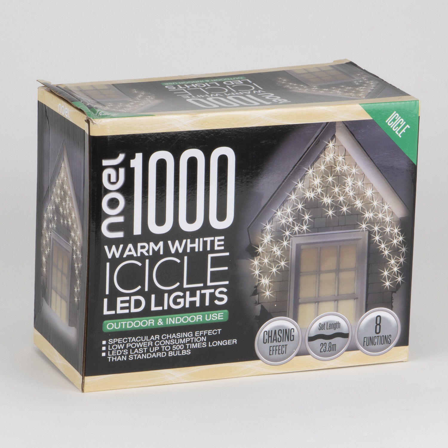 noel LED Icicle Lights - Warm White / 1000 Image 2
