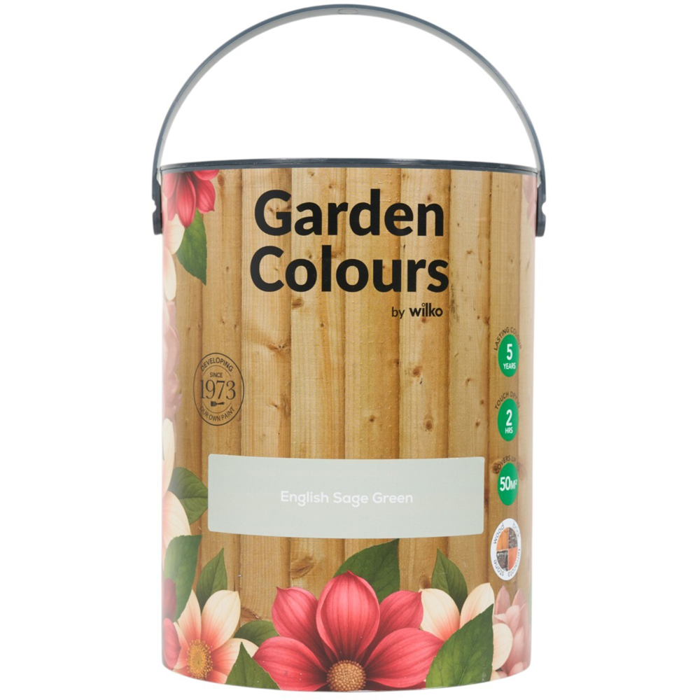 Wilko Garden Colours English Sage Green Wood Paint 5L Image 12