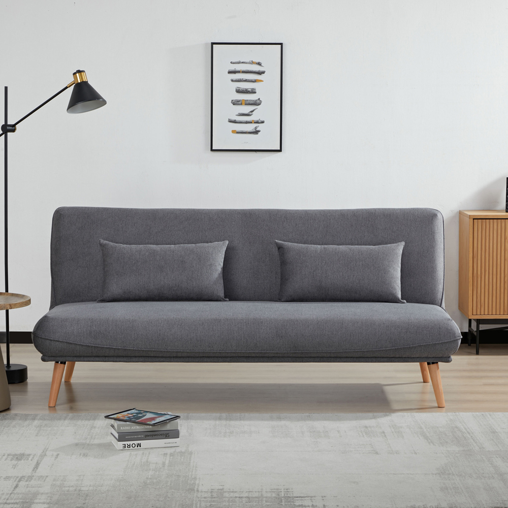 Elphin 3 Seater Grey Sofa Bed Image 3