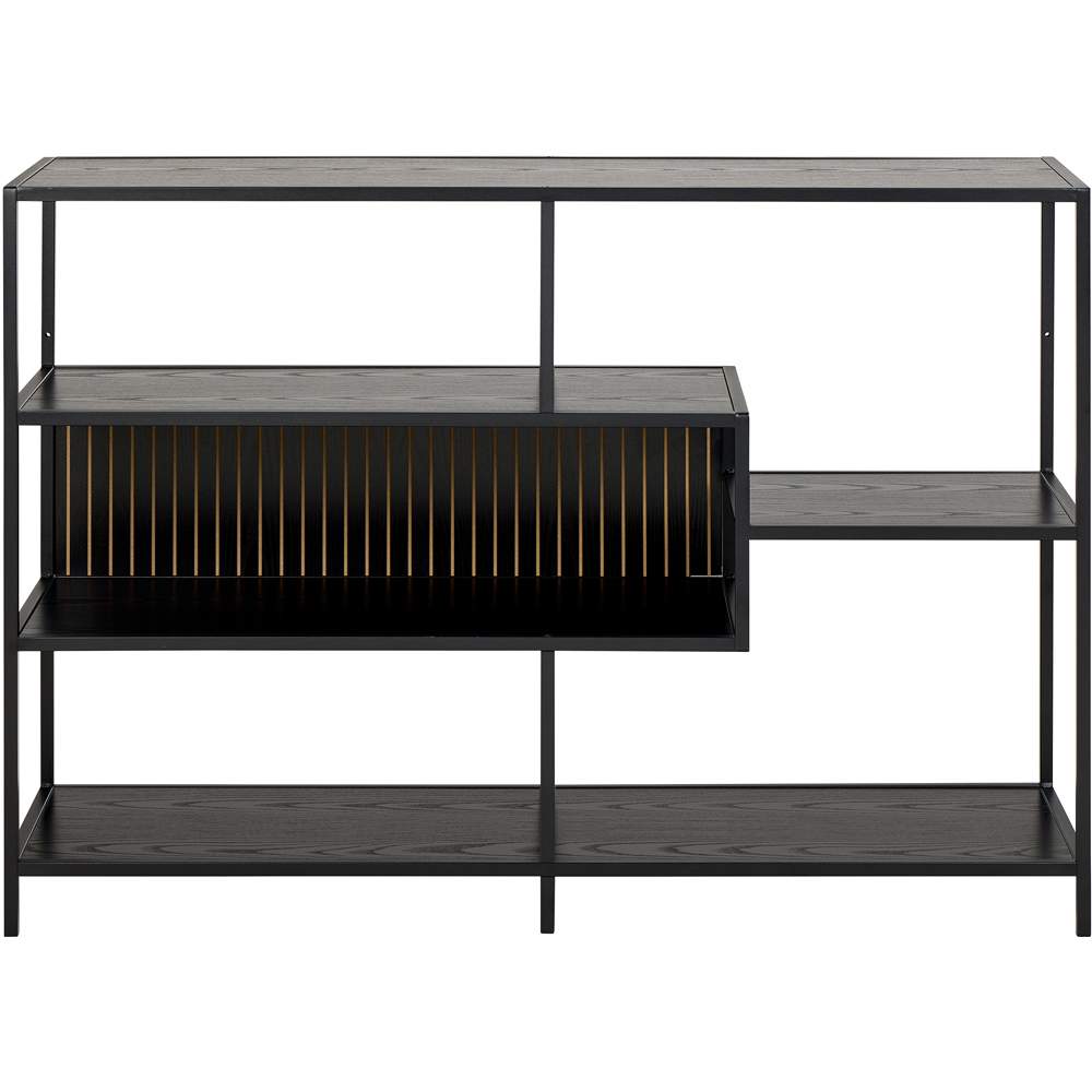Furniture To Go Seaford Black Ash 4 Shelf Wide Bookcase Image 2