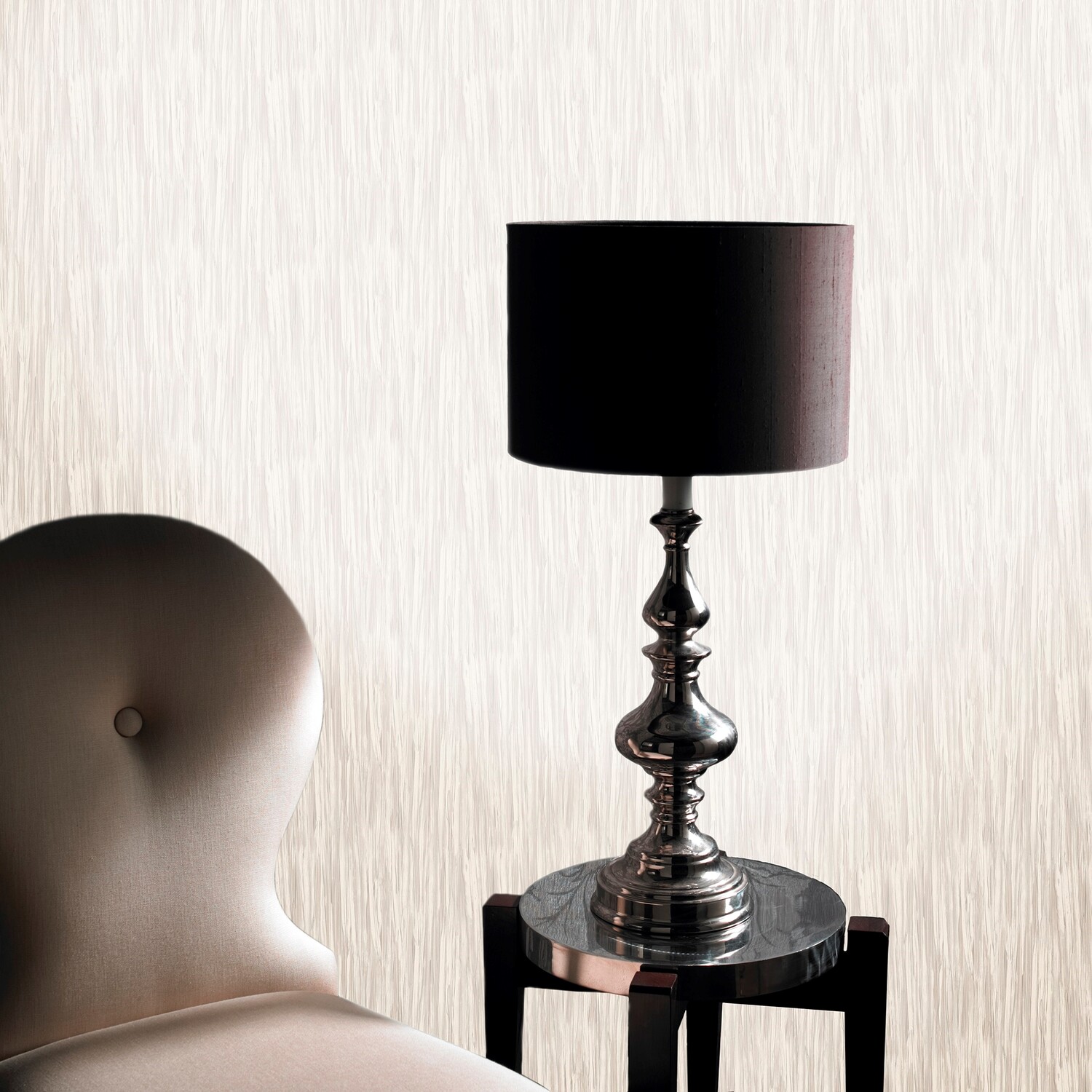 Grandeco Silk Plain Wallpaper - White Image 2