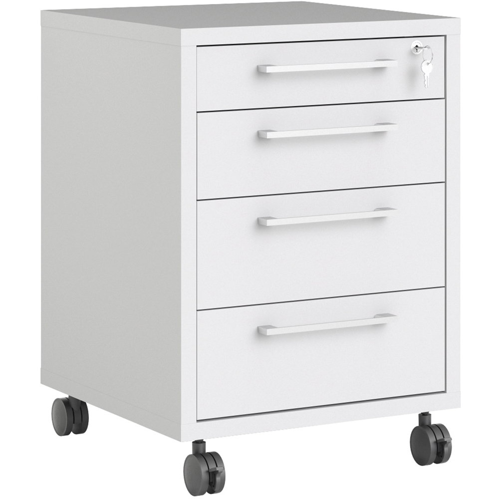 Furniture To Go Prima White 4 Drawer Mobile Cabinet Image 5