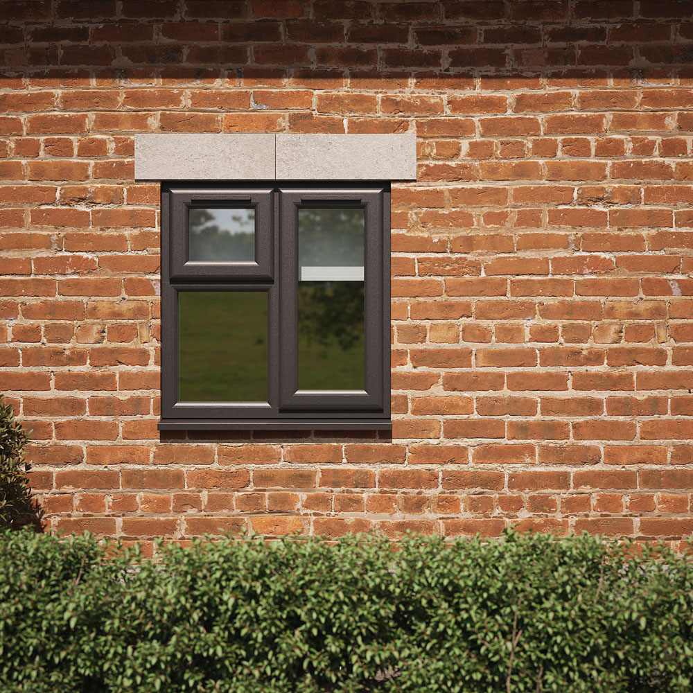 Crystal Black and White RH Side Hung and Top Opener Clear Double Glazed Window 905 x 965mm Image 5