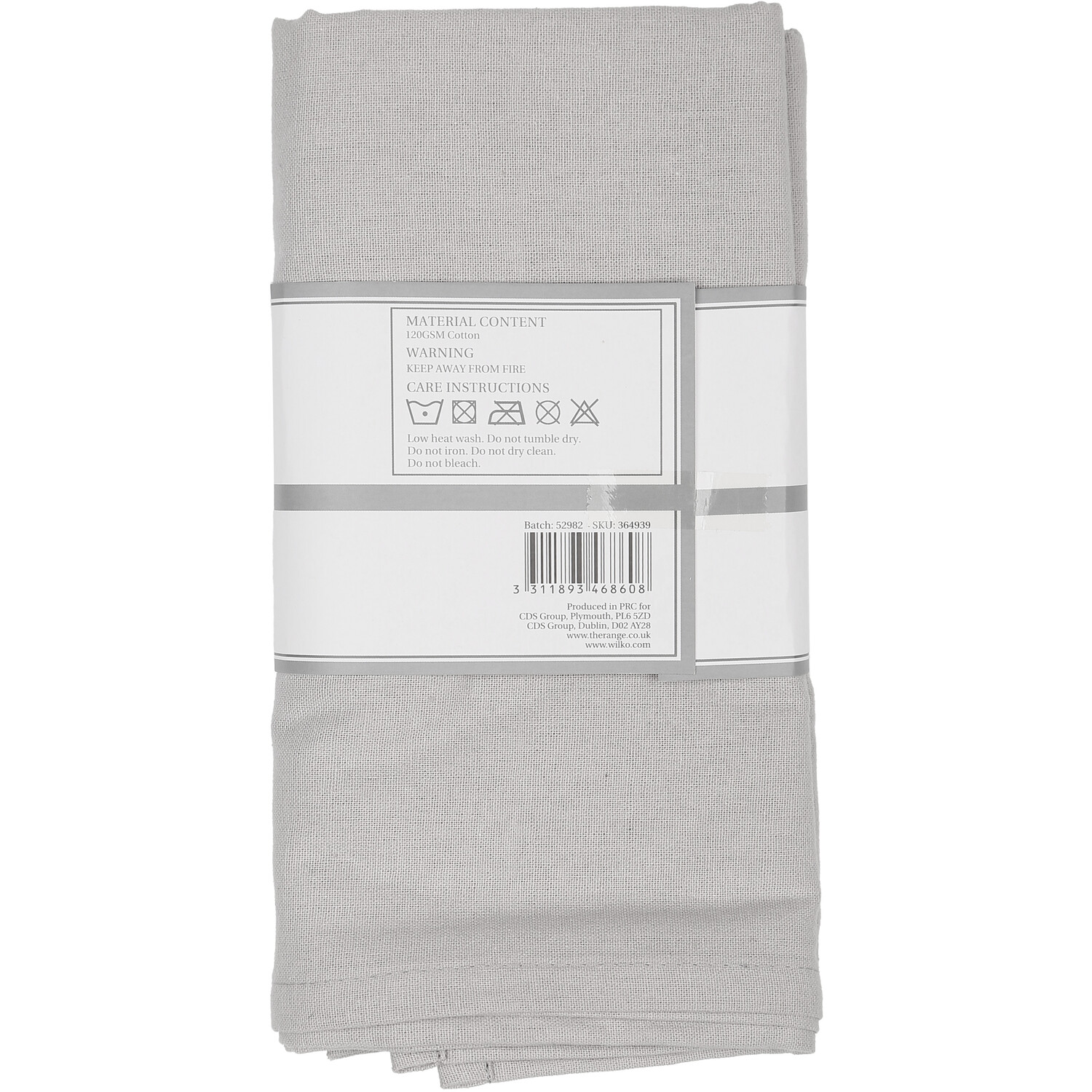 Pack of 4 Cotton Napkins - Grey Image 2