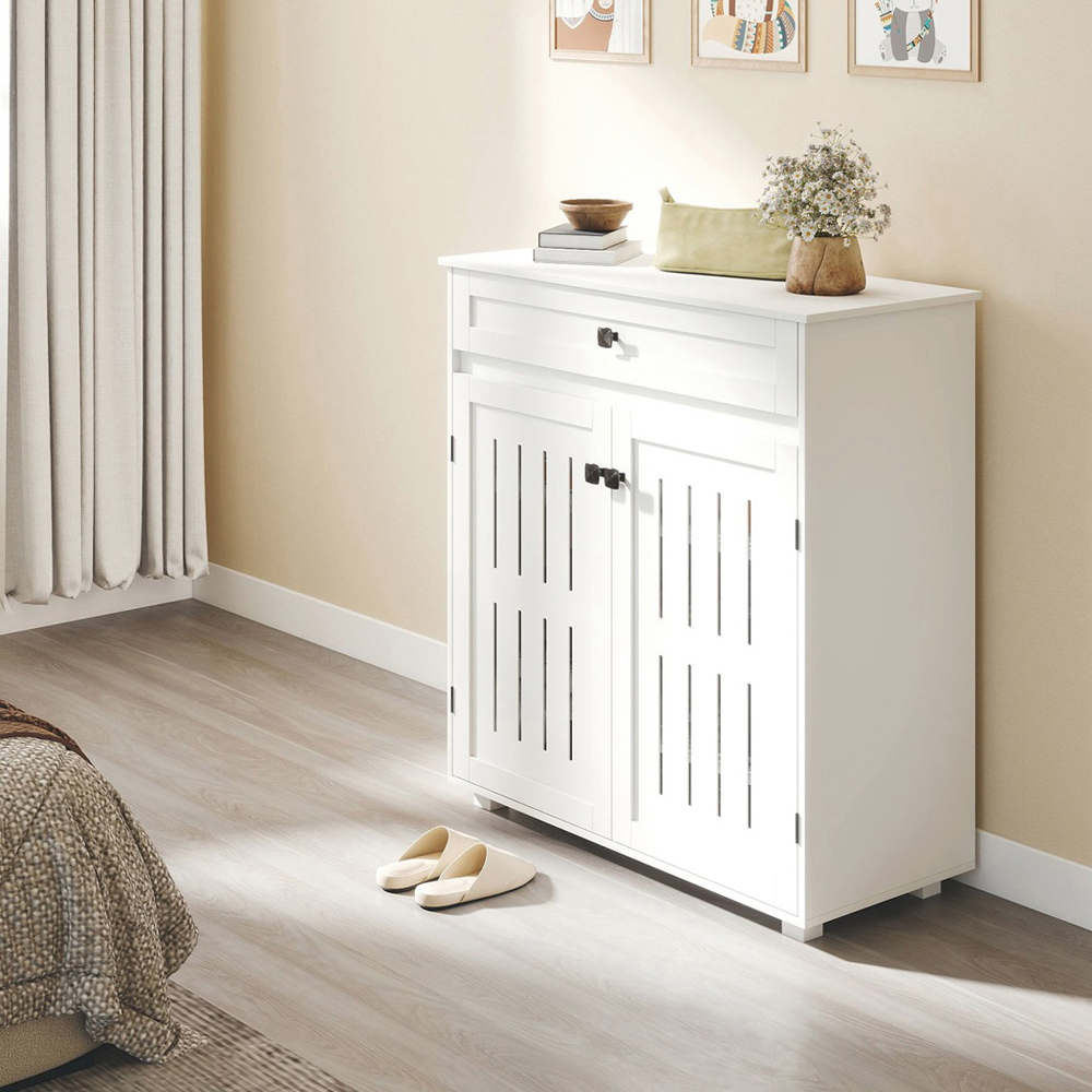 Levede White 4-Tier Shoe Storage Rack Image 3