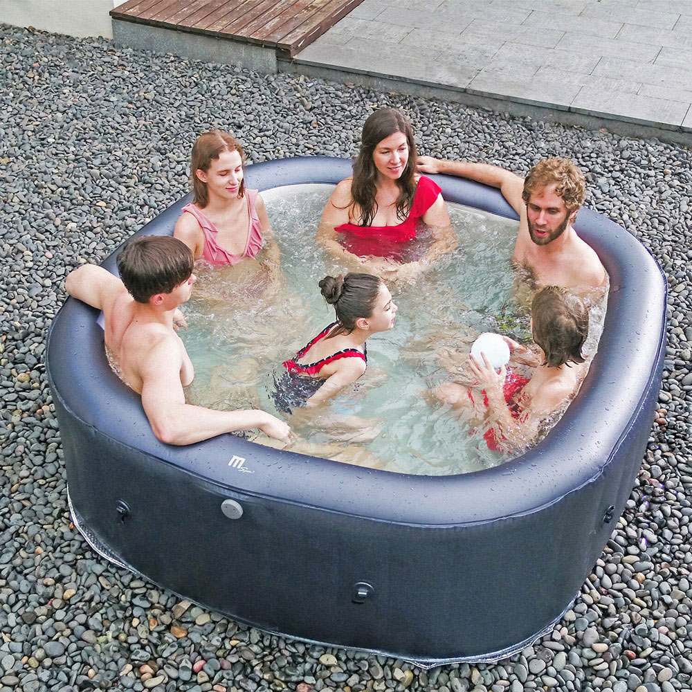 Mspa Otium 6 Person Grey Hydrojet Inflatable Hot Tub Spa Image 2