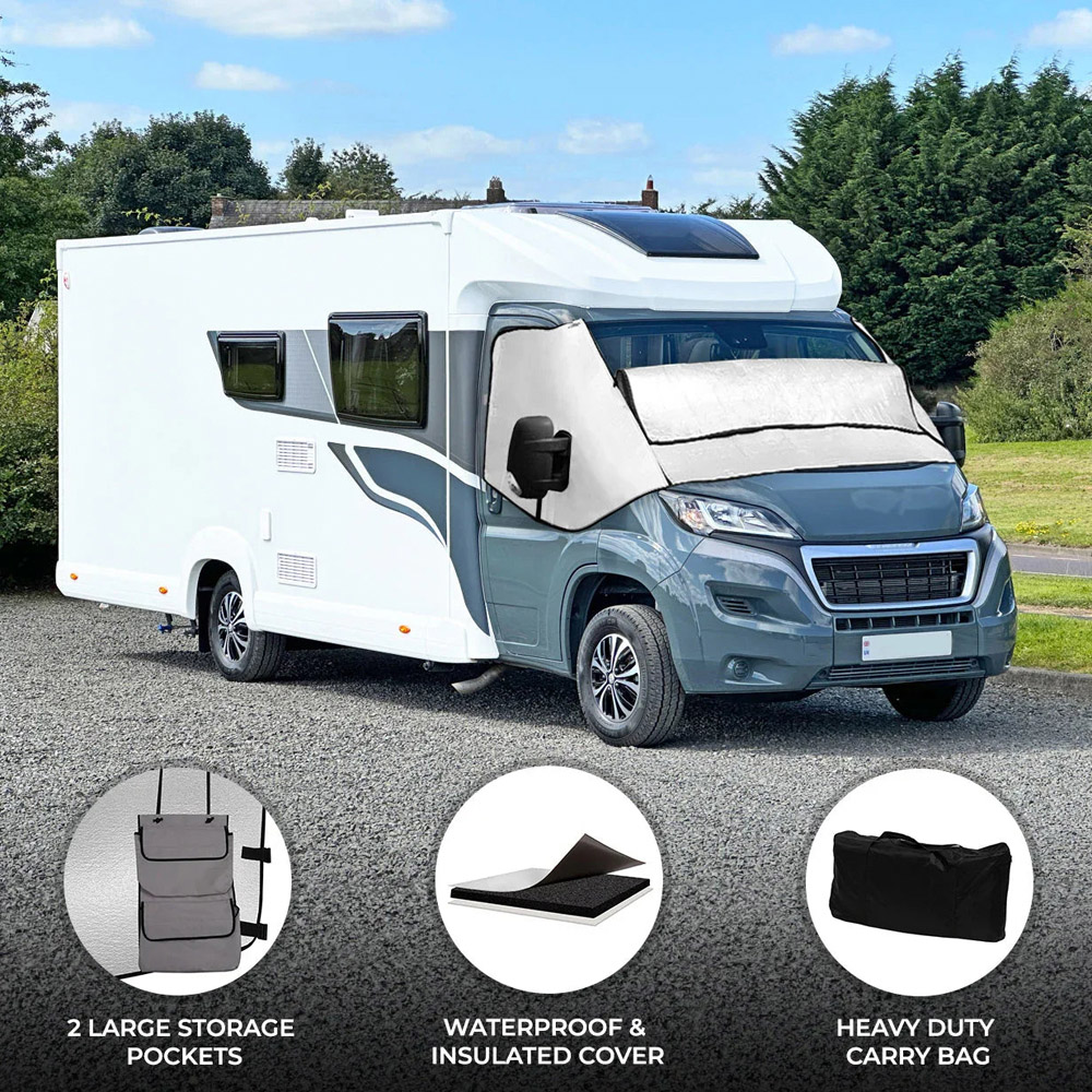 MonsterShop Motorhome Aluminium Film Windscreen Cover with Storage Pocket and Carry Bag Image 4