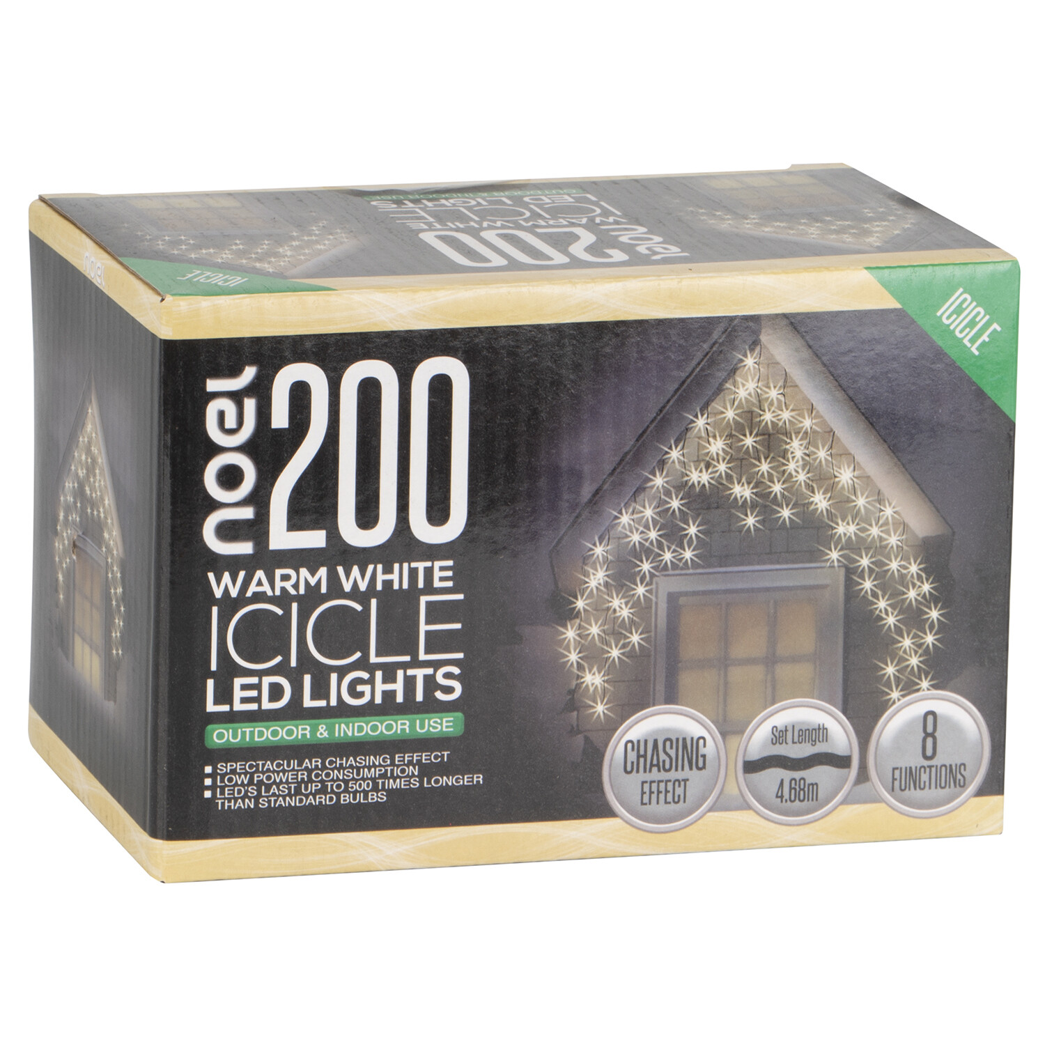 noel LED Icicle Lights - Warm White / 200 Image 2