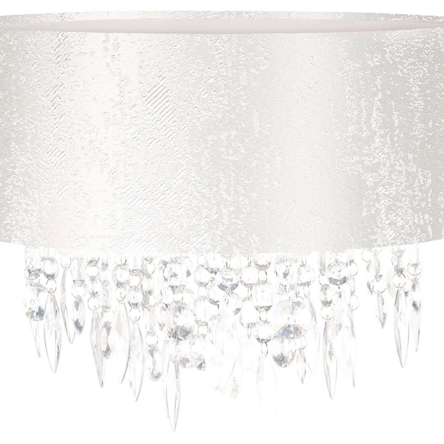 White Distressed Shade and Droplets Ceiling Light Image 2
