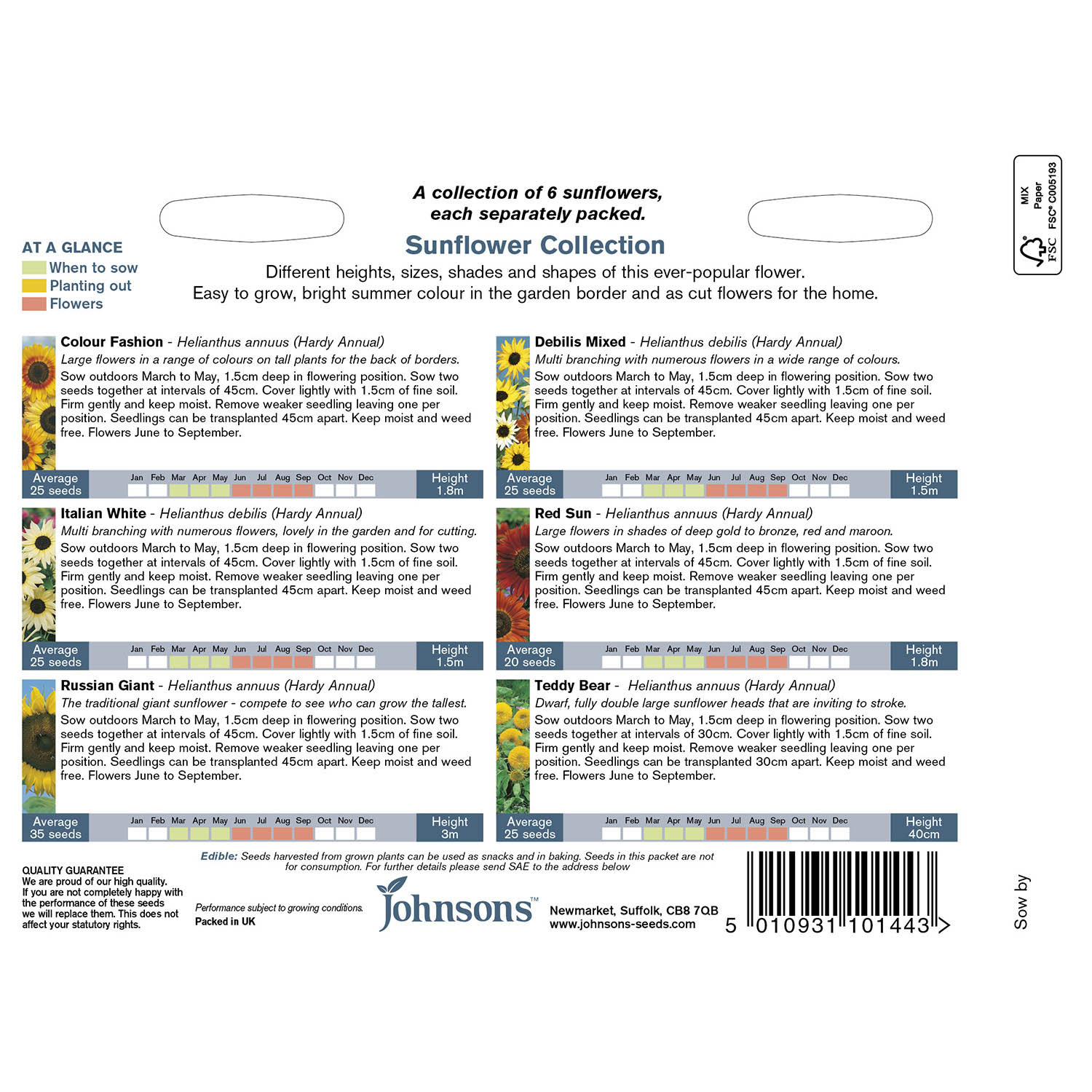 Johnsons Sunflower Seed Collection Pack Image 3