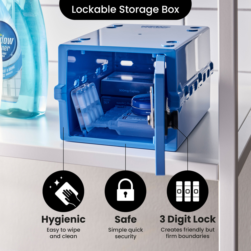 Lockabox 3L Medi Blue Lockable Mini Storage Box Image 3
