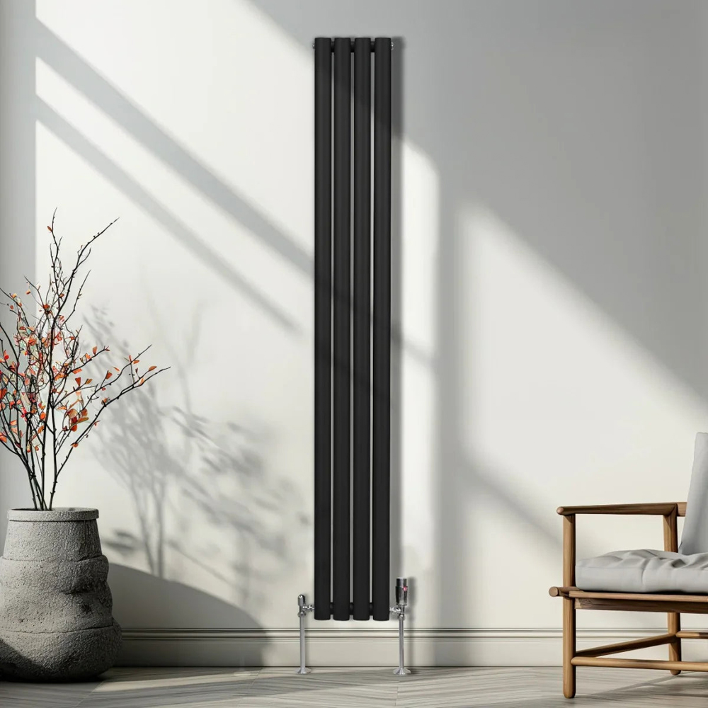 MonsterShop Black Oval Column Radiator 3211 BTU 1800 x 240mm Image 2