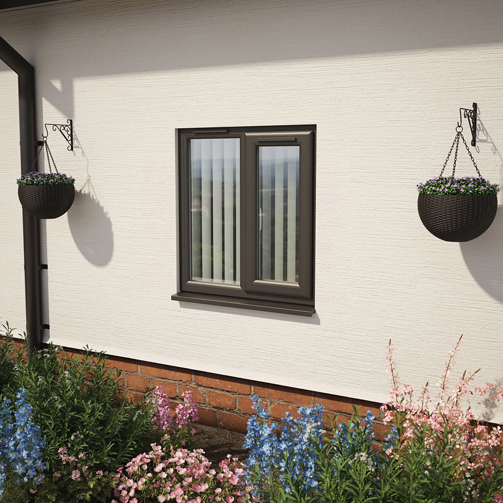 Crystal Black and White RH Side Hung Next to a Fixed Clear Double Glazed Window 905 x 965mm Image 2