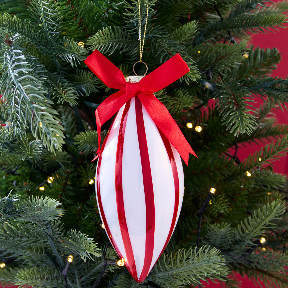 Candy Cane Bauble with Bow Image 3
