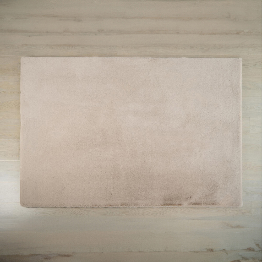 Deluxe Rabbit Faux Fur Rug  - Biscuit / 140cm Image 2