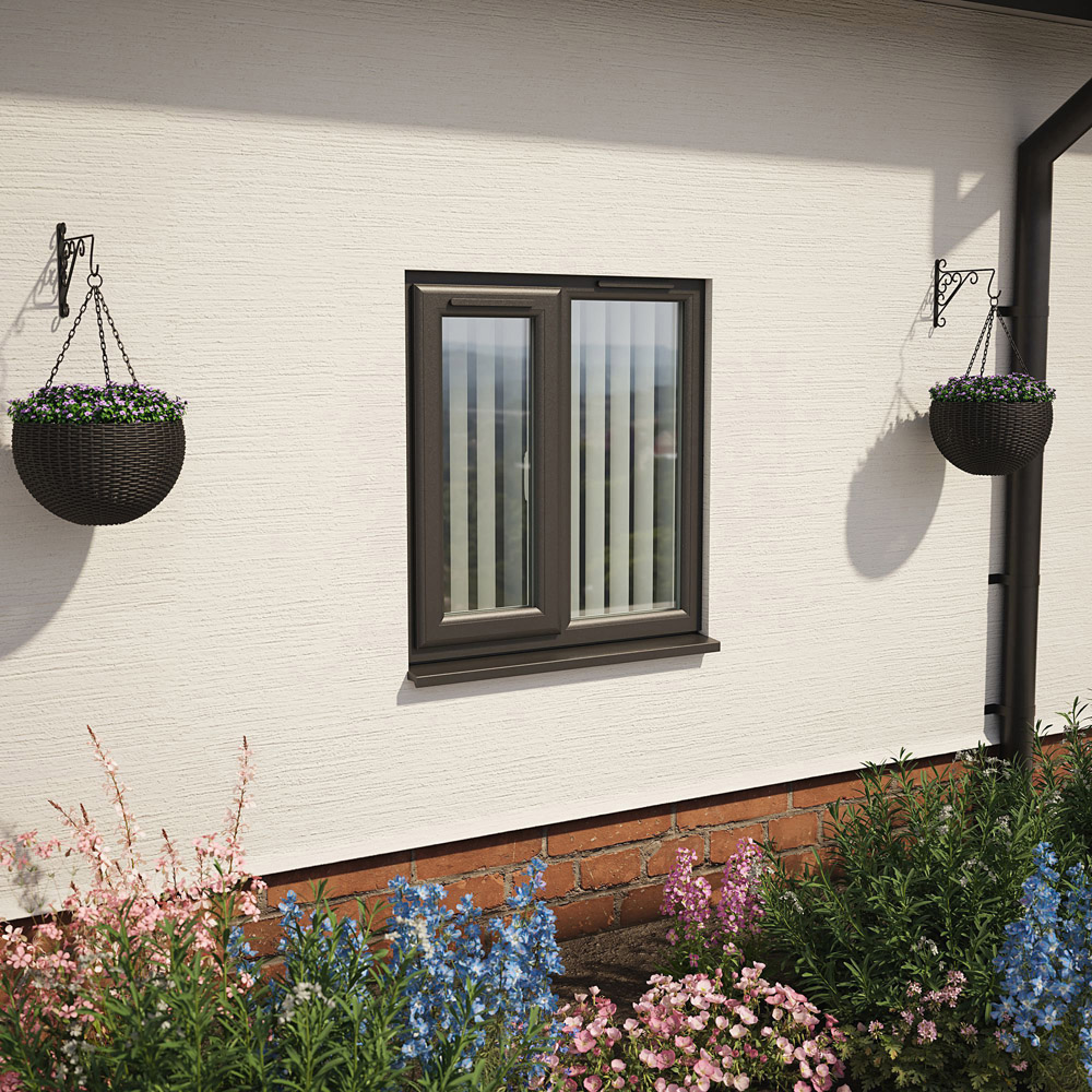 Crystal Black and White LH Side Hung Next to a Fixed Obscure Double Glazed Window 905 x 965mm Image 2