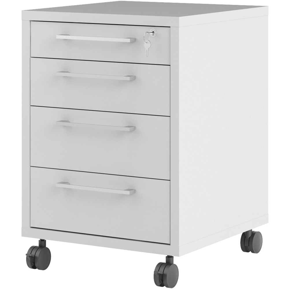Furniture To Go Prima White 4 Drawer Mobile Cabinet Image 3