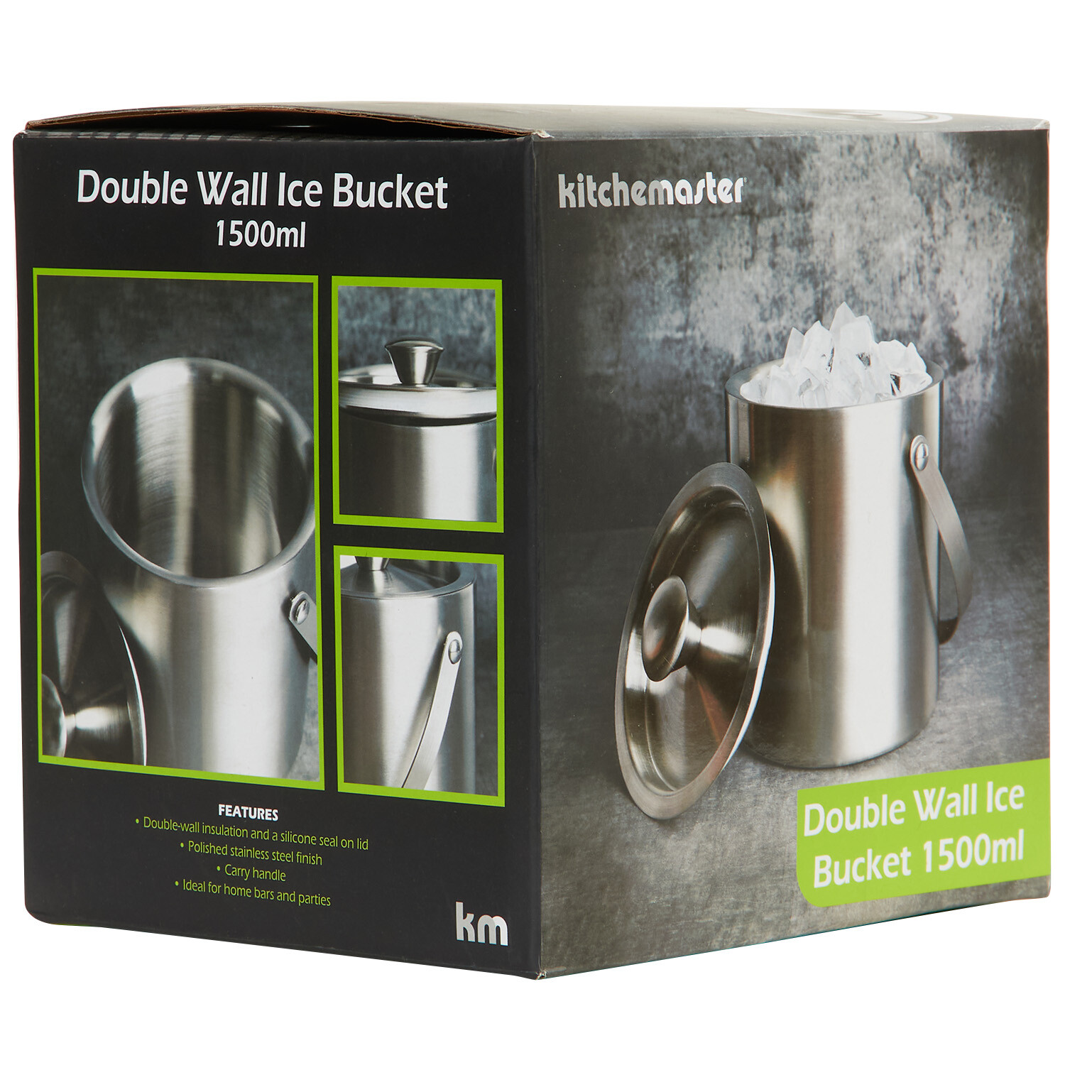 Stainless Steel Double Wall Ice Bucket 1.5L - Silver Image 3