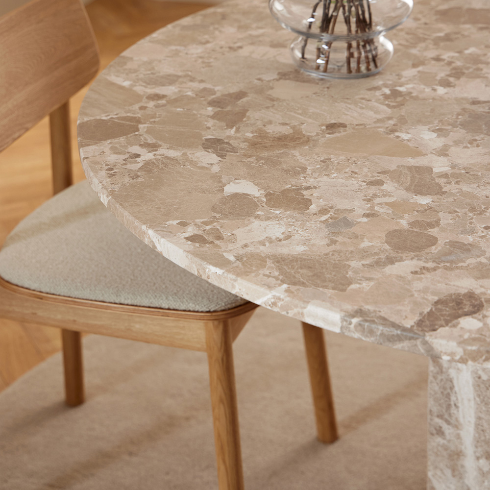 Furniture To Go Naxos Brown Marble 4 Seater Round Dining Table Image 4