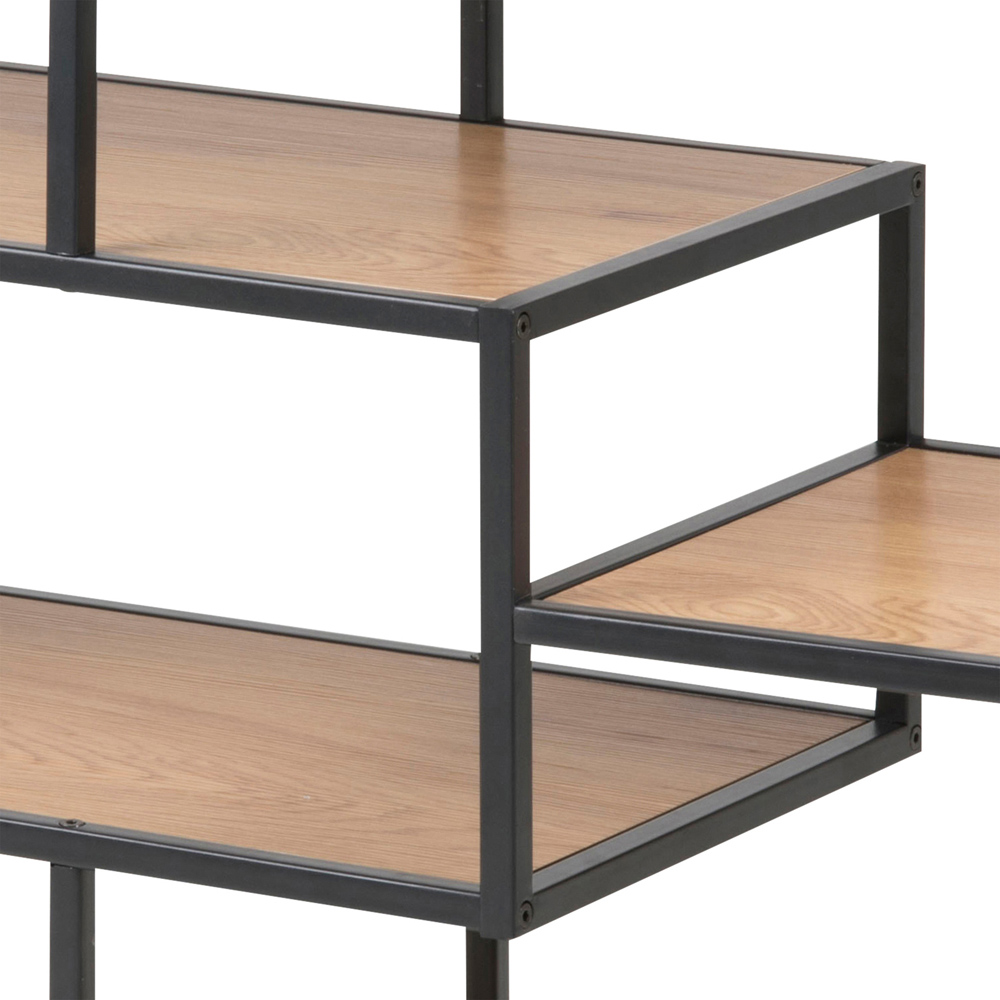 Furniture To Go Seaford Black and Oak 4 Shelf Wide Bookcase Image 7