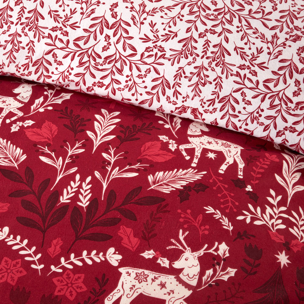 Folklore Stag Duvet Set - Red and White / Superking Image 2