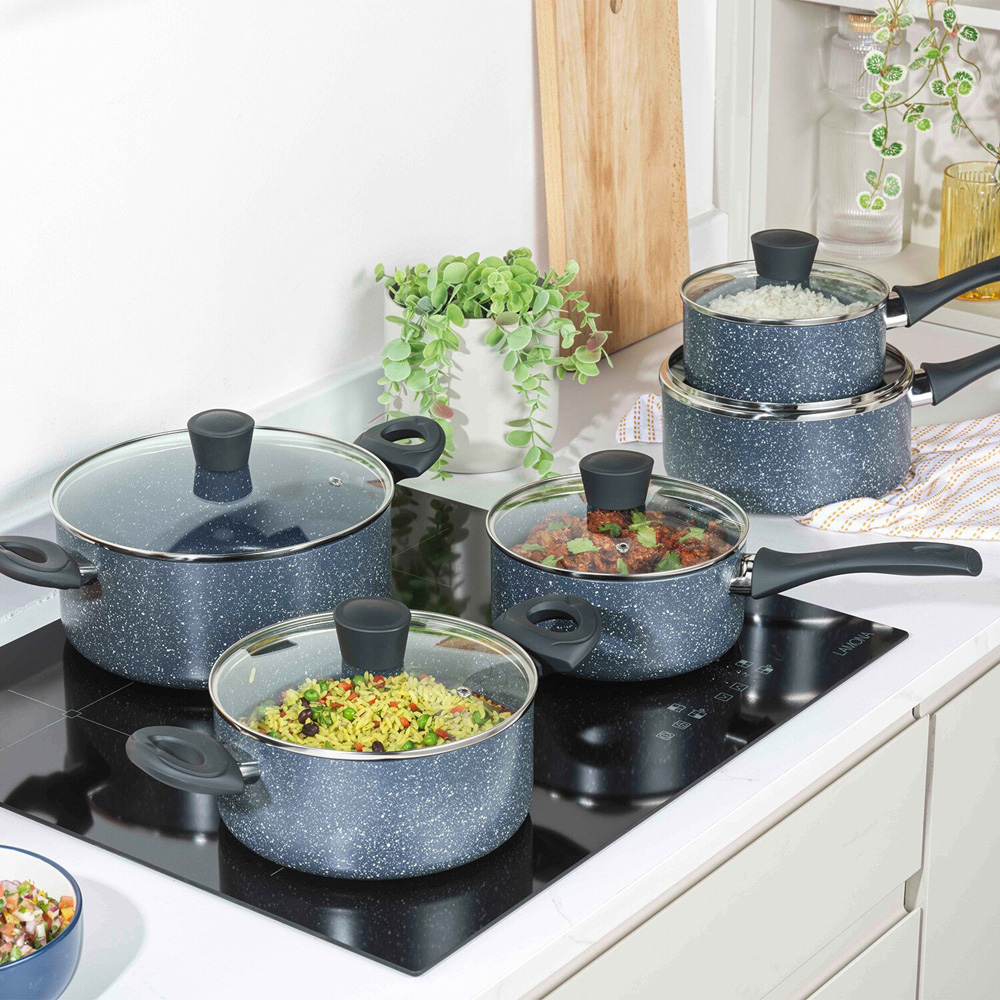 Russell Hobbs 5 Piece Nightfall Stone Pan Set Stone Image 2