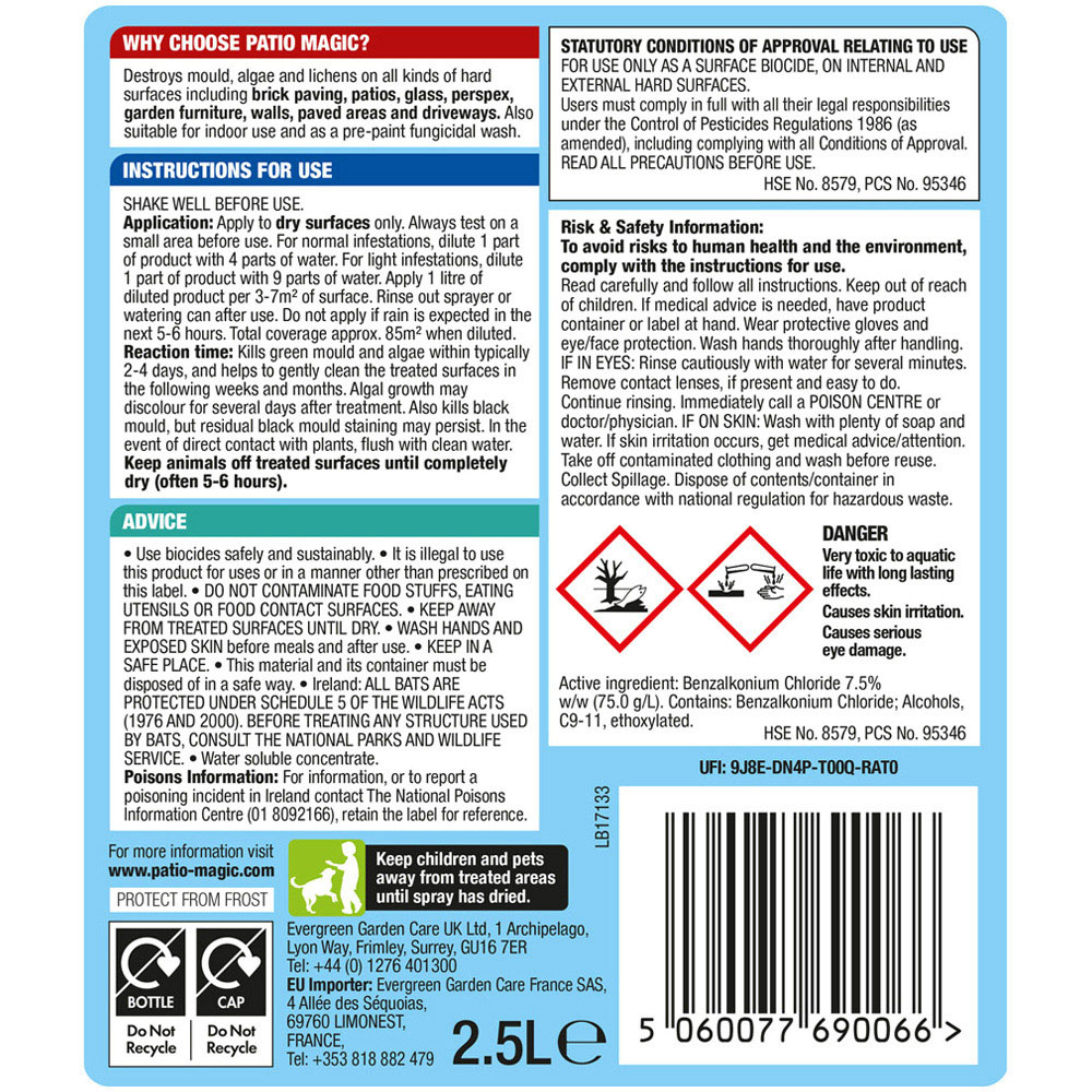 Patio Magic Concentrated Patio Cleaner 2.5L Image 2