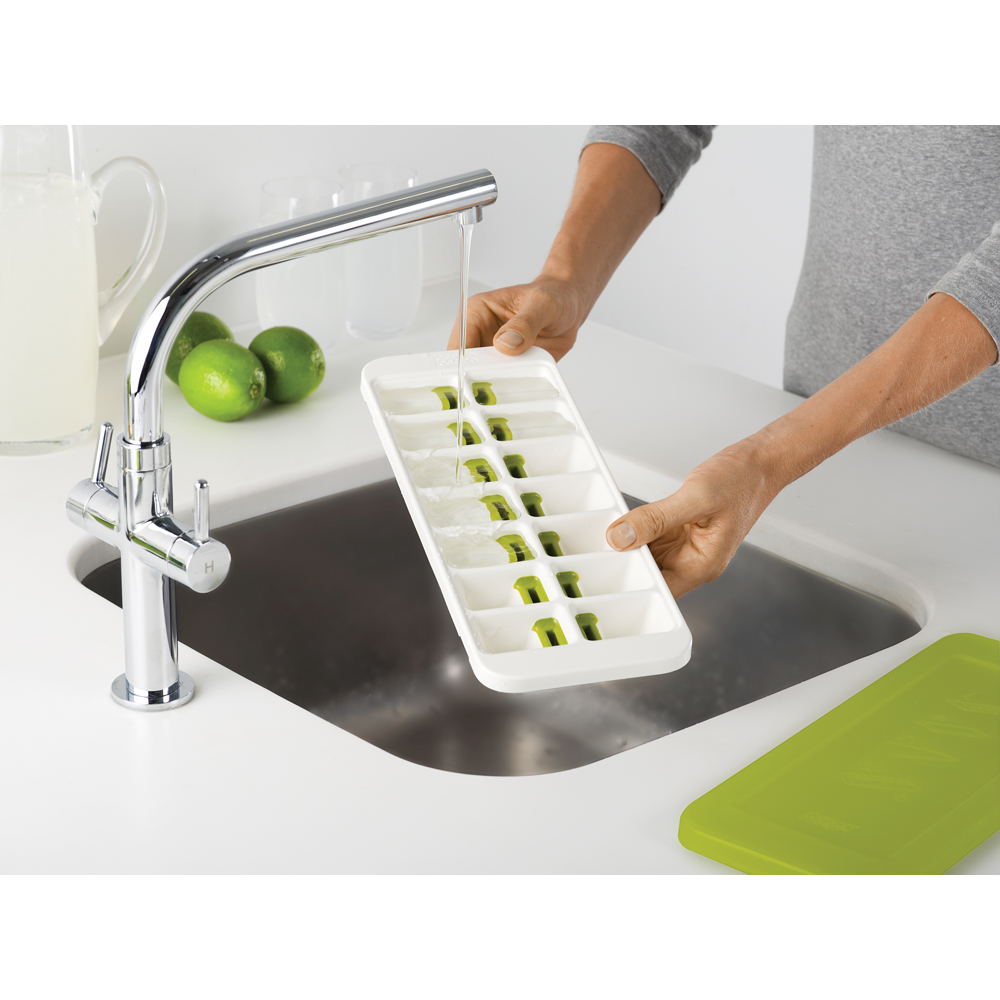 Joseph Joseph QuickSnap Plus White and Green Ice Cube Tray Image 2
