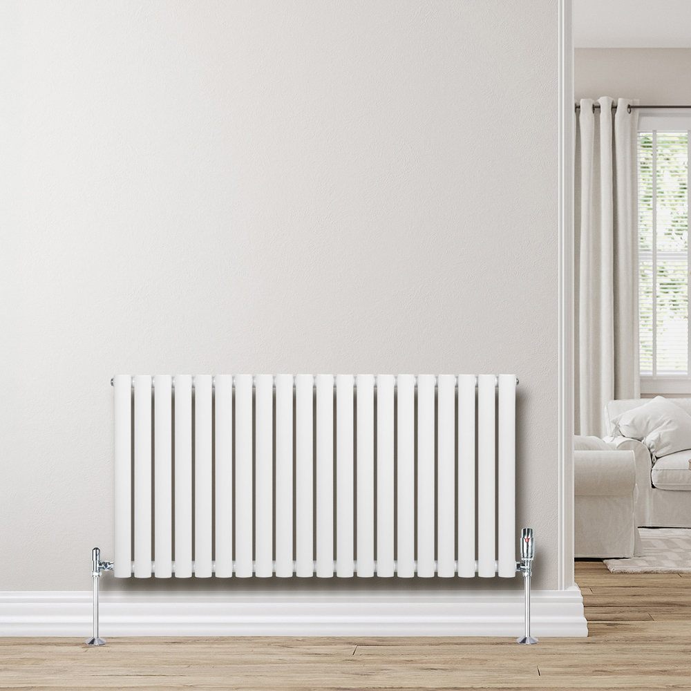 MonsterShop 3896 BTU White Oval Single Column Radiator 600 x 1200mm Image 2