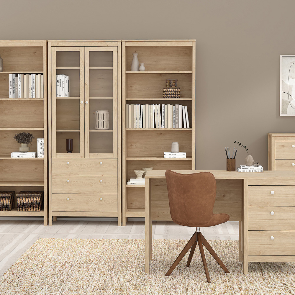 Furniture To Go Madrid Jackson Hickory Oak 6 Shelf Bookcase Image 5