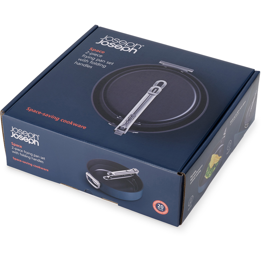 Joseph Joseph Space Blue Ceramic Folding Handle Non-Stick Frying Pan Set 2 Piece Image 2