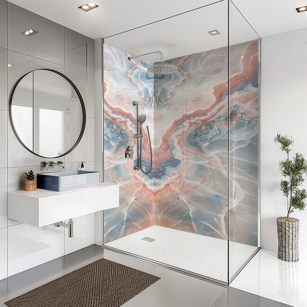 Splashbax Premium Artisan Onyx Summer Sky Di Bond Shower Panel 2400 x ...