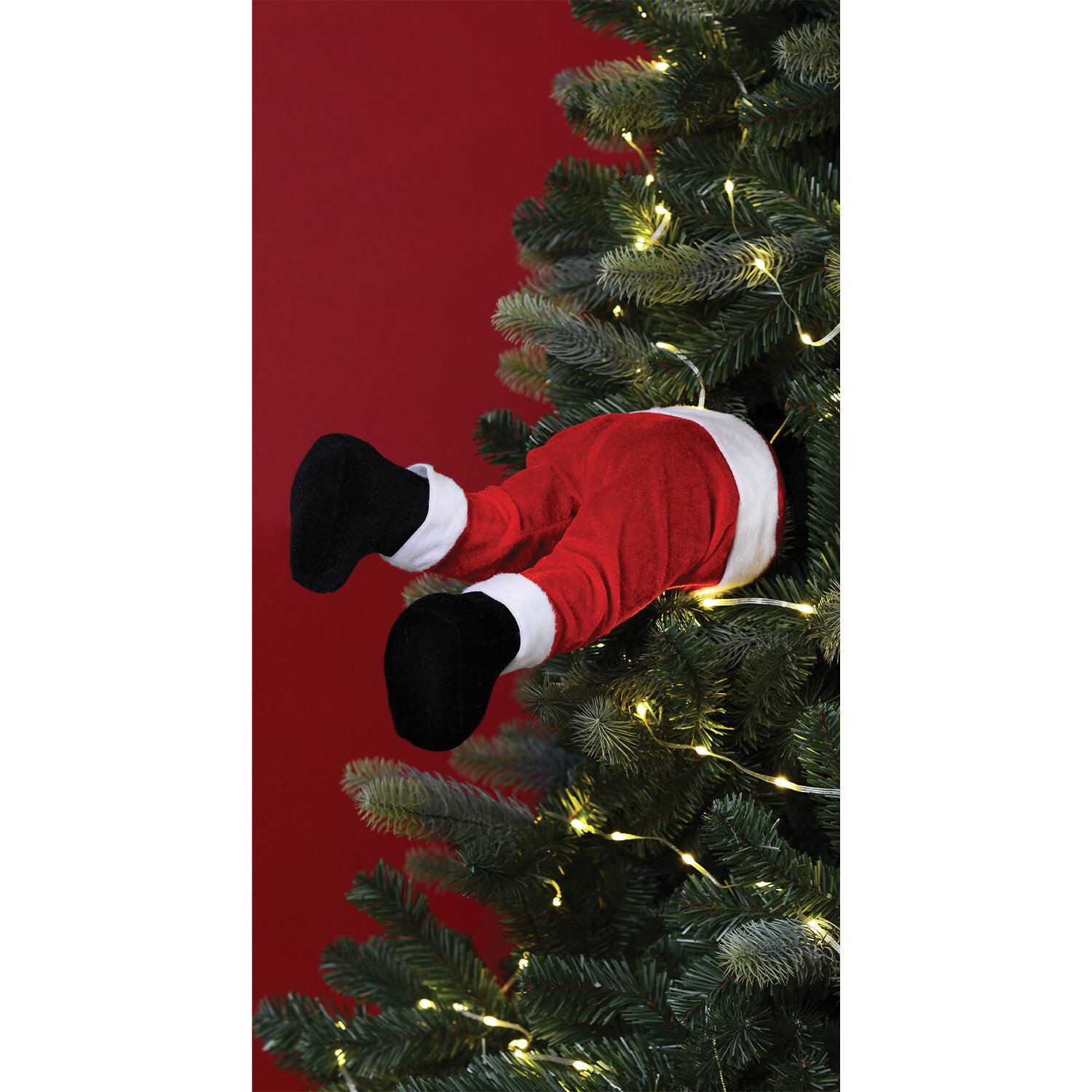 Santas Kicking Tree Legs - Red Image 2