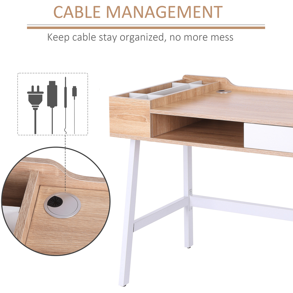 HOMCOM Computer Desk PC Workstation Storage Unit Metal Frame Home Office Study Image 4