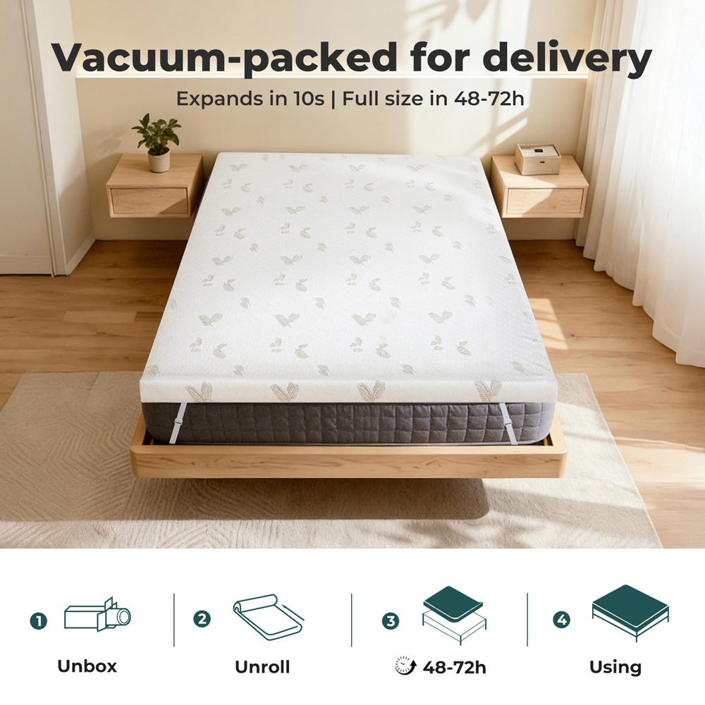 Lavio Small Double Pressure Relief Memory Foam Mattress Topper Image 7