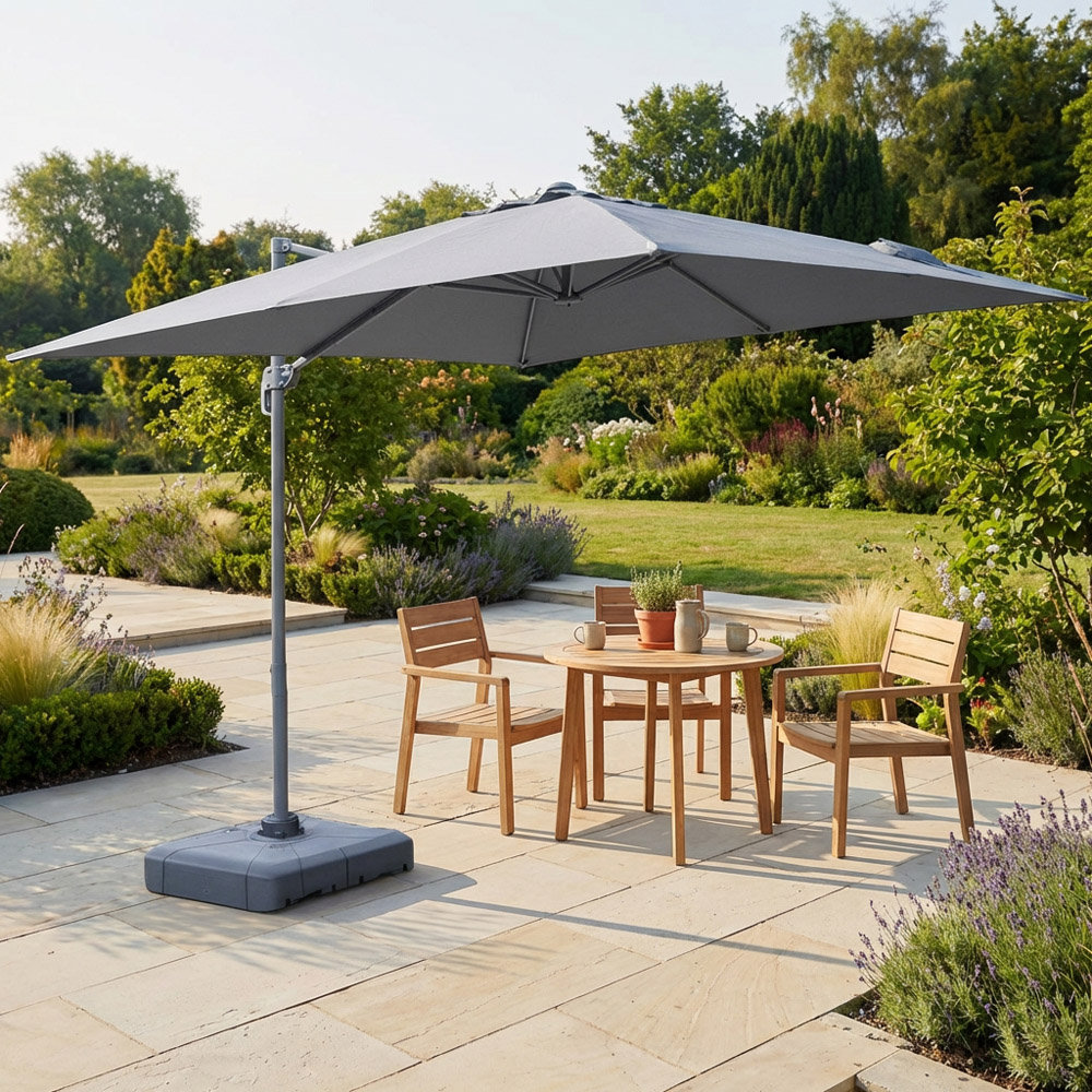 Roma Rectangular Parasol Grey Image 2