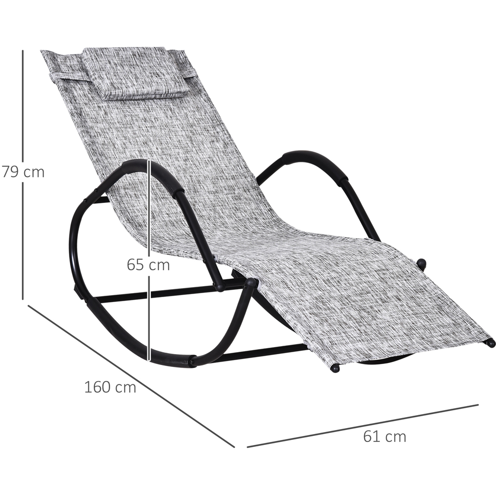 Outsunny Grey Zero Gravity Folding Rocking Recliner Chair Image 7