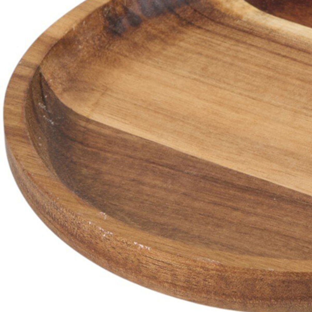 Acacia Wood Serving Platter Natural Round Image 5