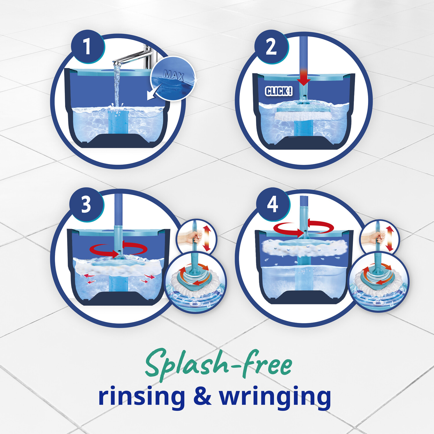 Spontex Full Action Spin Mop and Bucket - Blue Image 12