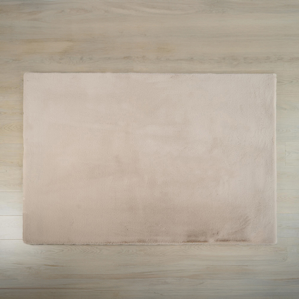 Deluxe Rabbit Faux Fur Rug  - Biscuit / 120cm Image 2