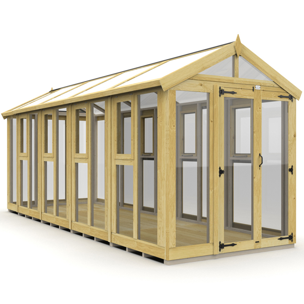 DIY Sheds Pressure Treated Tongue and Groove Timber and Glass 6 x 18ft Greenhouse Image 3