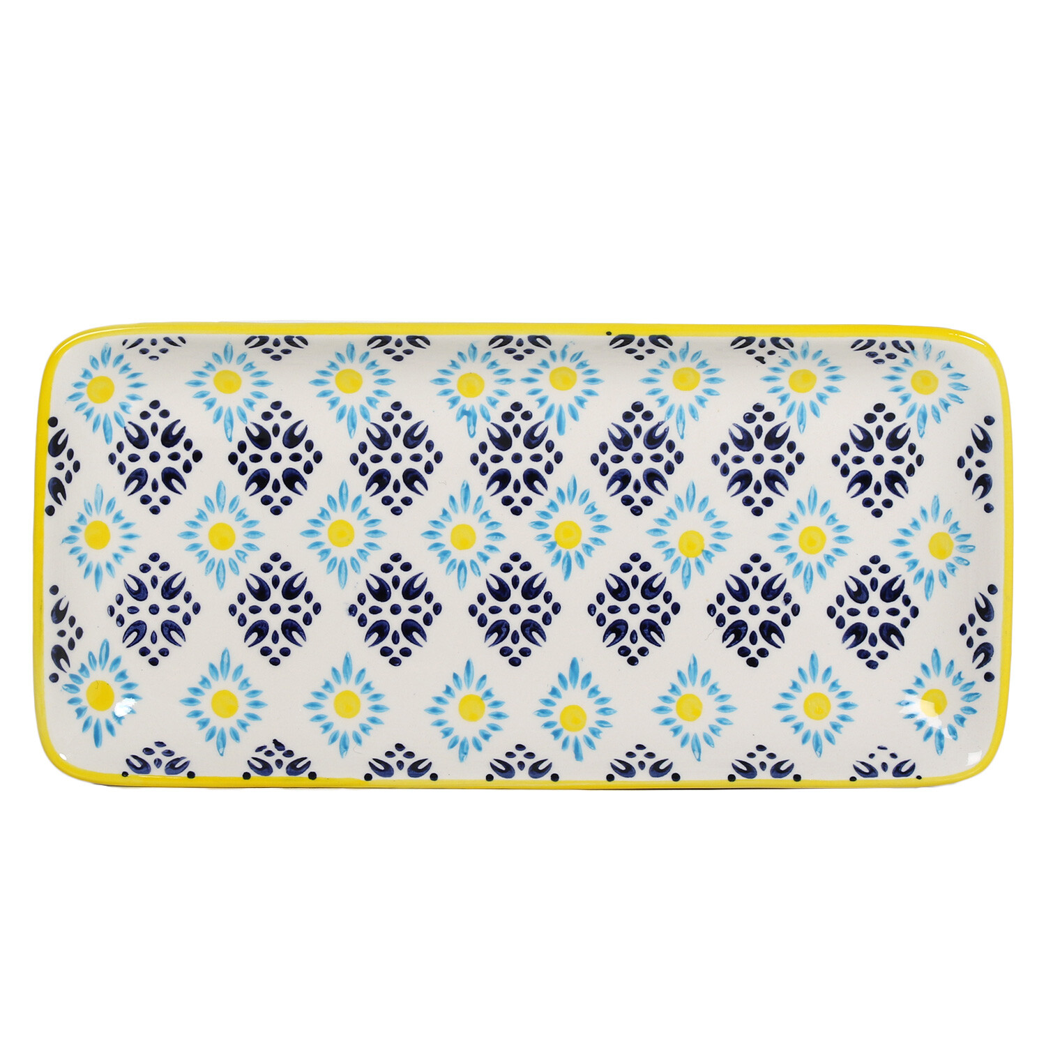 Single Amari Blue and White Serving Plate in Assorted styles Image 2