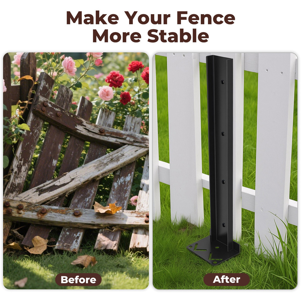 Traderight HW0299-UK Heavy Duty Metal Fence Post Ground Spike 2 Pack Image 5