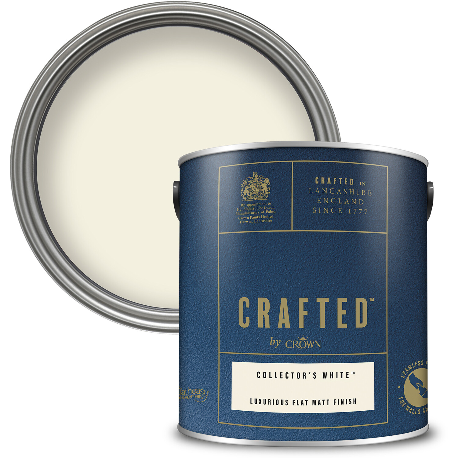 Crown Crafted Walls & Wood Collectors White Luxurious Flat Matt Paint 2.5L Image 3