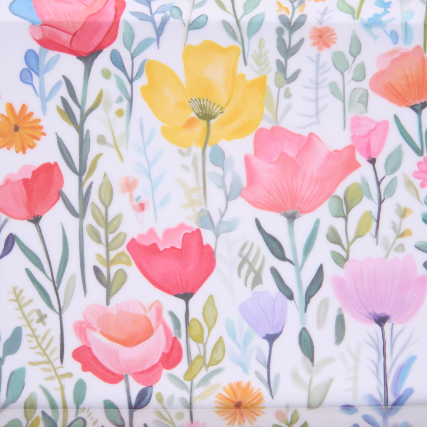 Poppy Meadow Long Drinks Tray - White and Pink Image 2