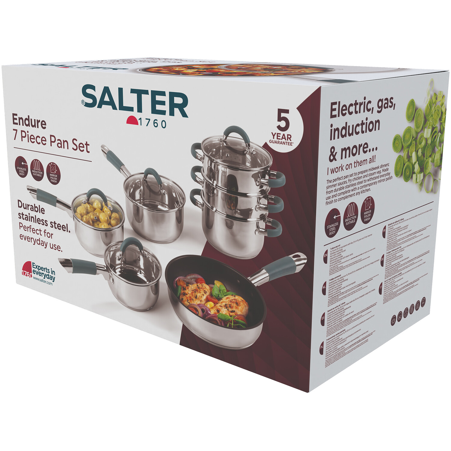Salter 7 Piece Pan Set Silver Image 3
