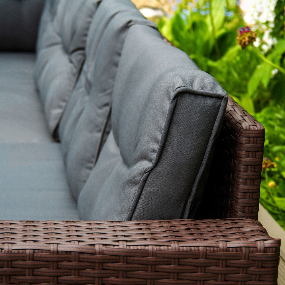 Jardi 9 Seater Brown Rattan Outdoor Corner Sofa Set Image 3